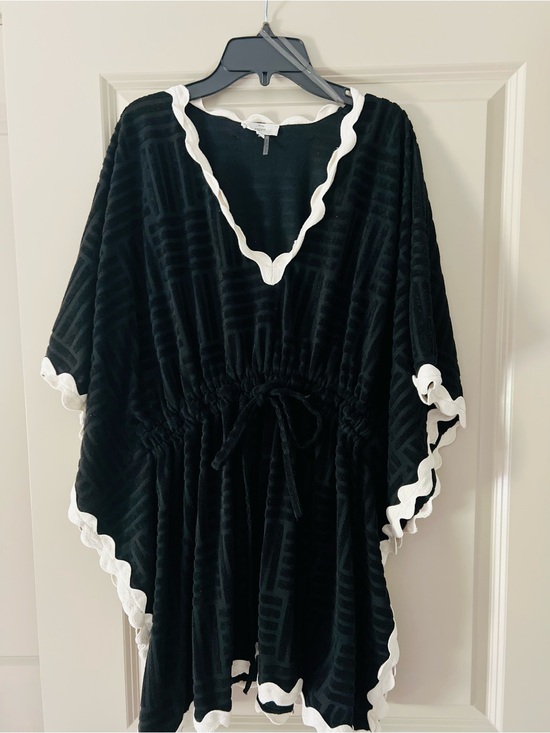 entro Other - entro Black Terry Cloth Cover Up with White Trim ~ Medium